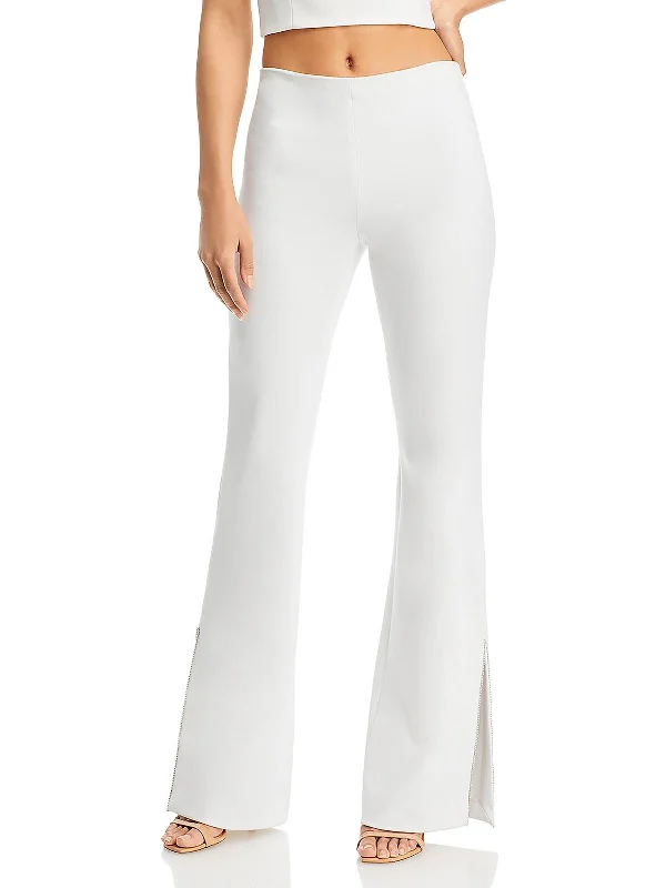 Women's Online Clothing Boutique Lara Womens Embellished Mid-Rise Straight Leg Pants