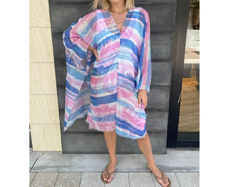 Online Boutique Stores Vacation Mode Maxi Kaftan In Blue