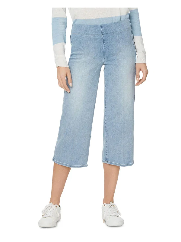 Women's Elegant Clothing Sets Womens Denim Wide Leg Capri Jeans