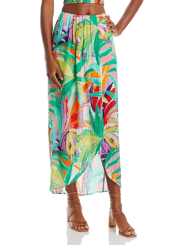 Affordable Women's Outfit Womens Printed Textured Wrap Skirt