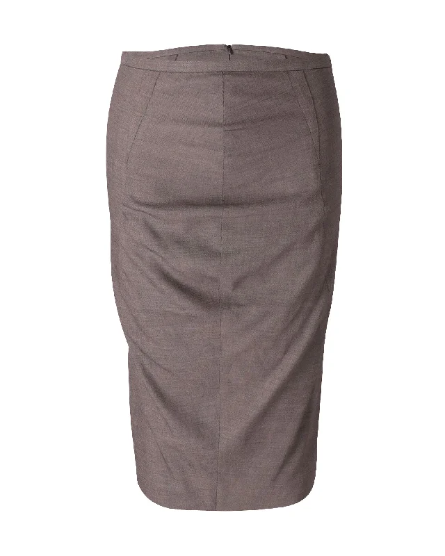 Women's Timeless Attire Sportmax Pencil Skirt in Grey Cotton