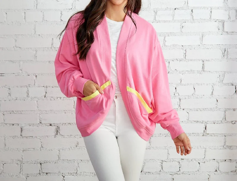 Fashion-forward Women's Wear Coastal Cardigan In Pink