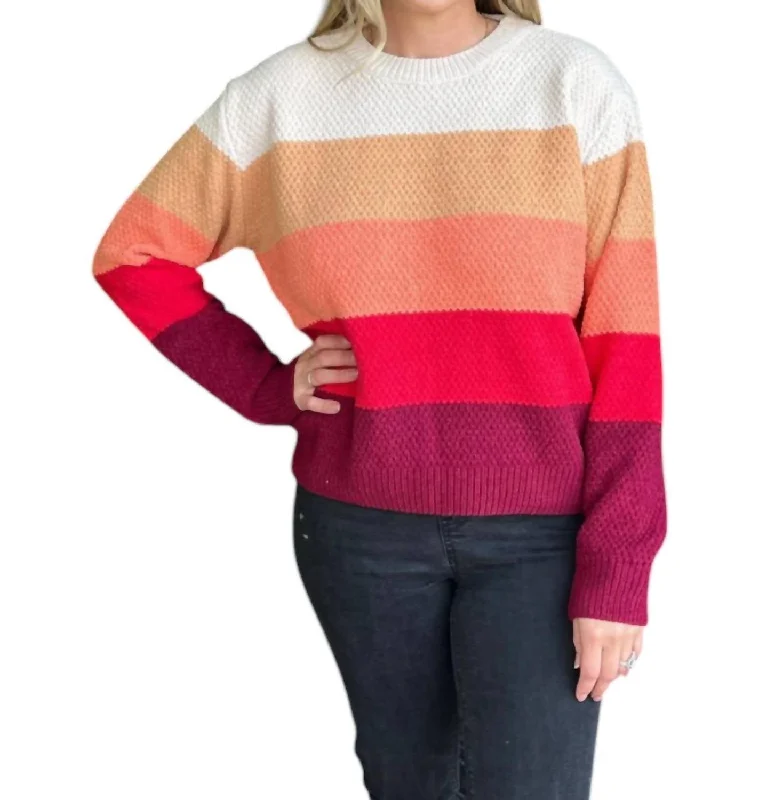 Women's Charming Outfit For Events Mountain View Sweater In Orange