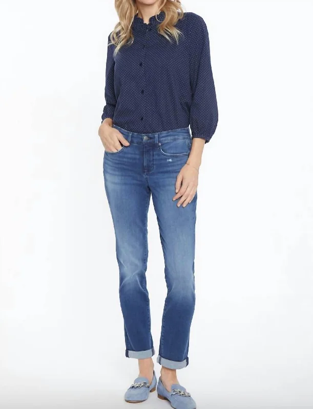 Online Boutiques Best Margot Girlfriend W/ Rolled Cuff Jean In Heron Wash