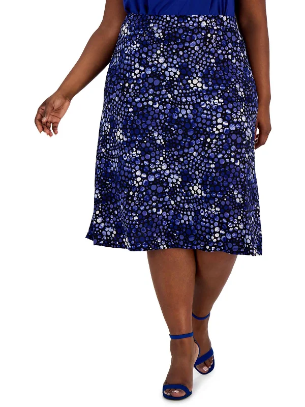 Modern Women's Wardrobe Essentials Plus Womens Midi Printed Midi Skirt