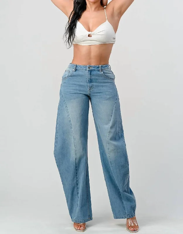 Women's Trendy Clothes Barrel Jean In Denim