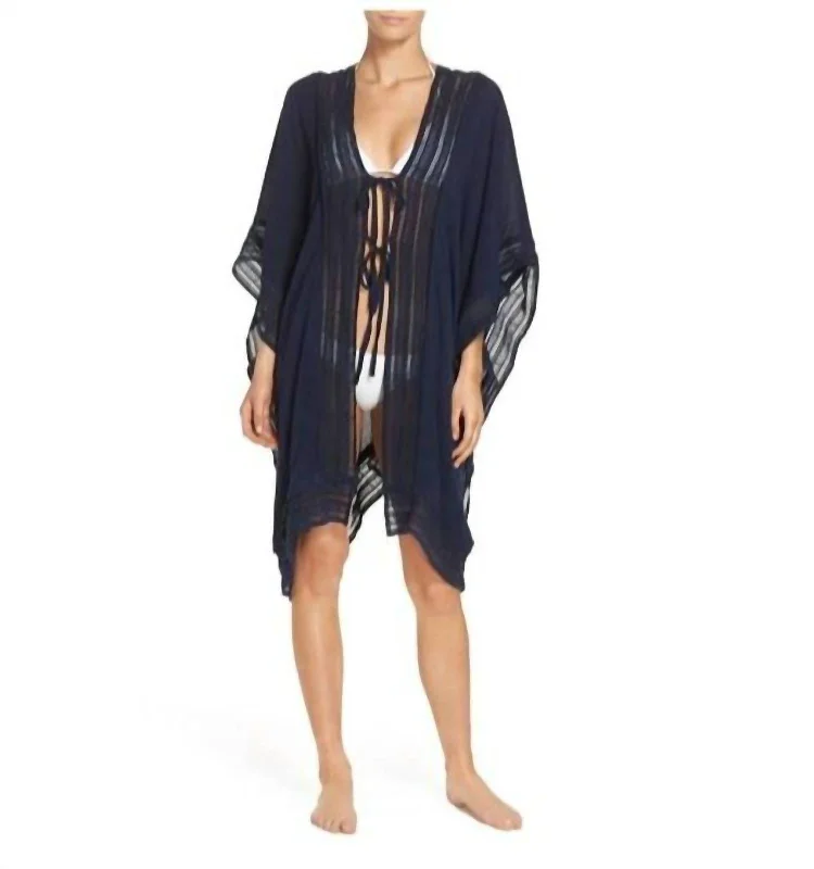 Women's Casual Wear Outfit Embroidered Serendipity Swim Cover Up In Blue