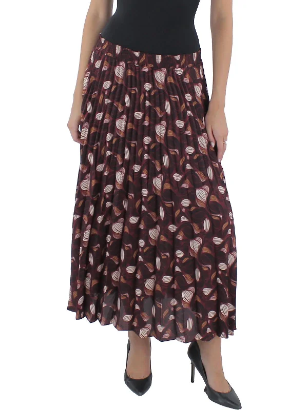 Women's Date Night Outfit Womens Chiffon Long Pleated Skirt