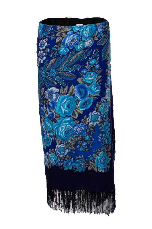 Affordable Women's Fashion Scarf fringe skirt in blue