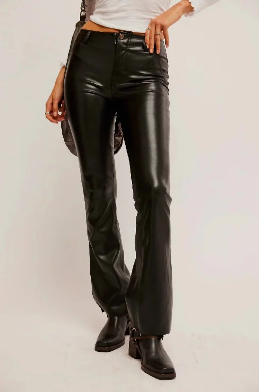 Vintage-Inspired Women's Clothes Level Up Vegan Slit Boot Jegging In Black