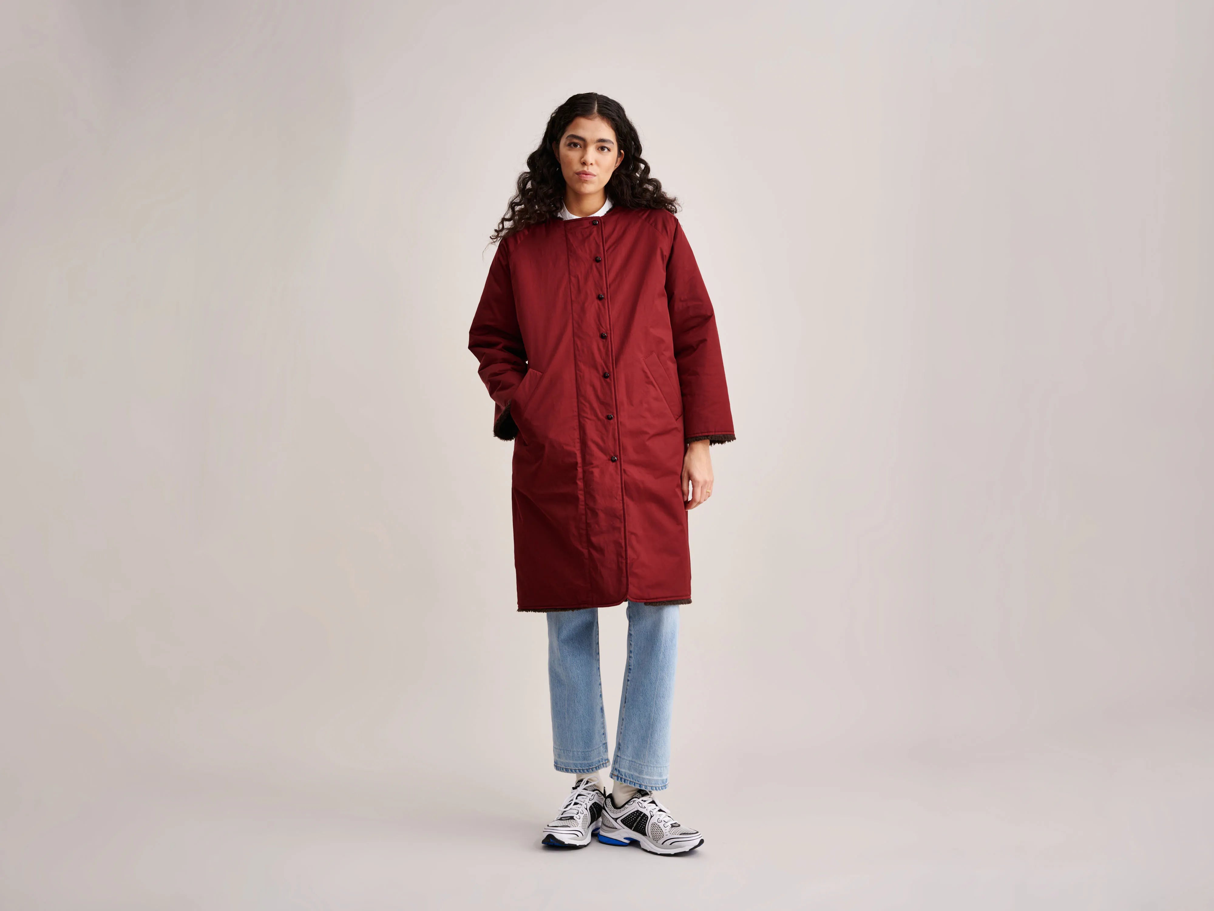 Women's Plus-Size Casual Outfit Hanky Coat (232 / W / DRIED TOMATO)