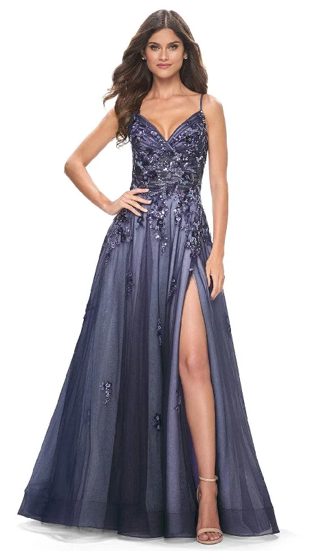 Fashionable Women's Casual Apparel La Femme 32185 - Sleeveless Beaded Prom Gown