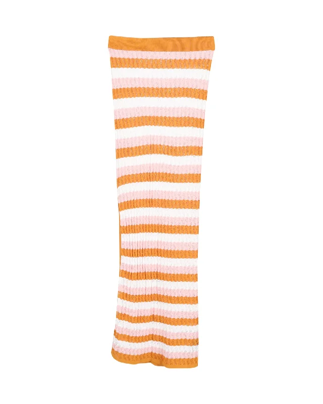 Women's Transitional Attire Dodo Bar Or Striped Knitted Maxi Skirt in Multicolor Cotton