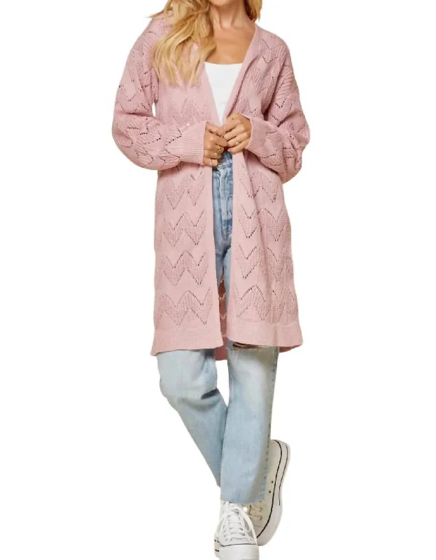 Fashion Women's Clothing Days Go By Cardigan In Blush