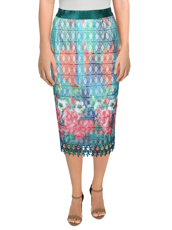 Women's High-Fashion Outfit Womens Lace Midi Pencil Skirt