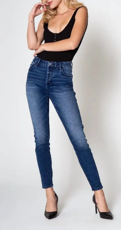 Chic Clothes For Women Olivia Super High Rise Ankle Skinny Jeans Colville In Dark Wash