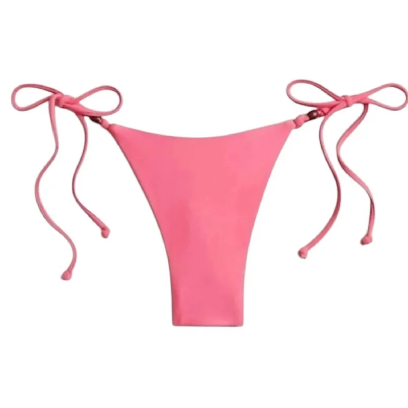 Women's Plus-Size Outfit Cheeky Curved Waist String Bikini Bottom In Pink