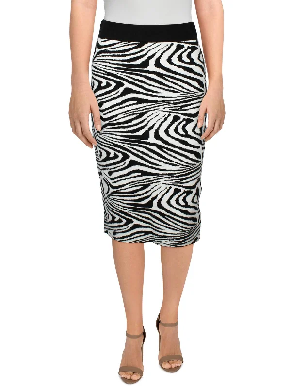 Women's Plus-Size Outfit Womens Animal Print Midi Pencil Skirt