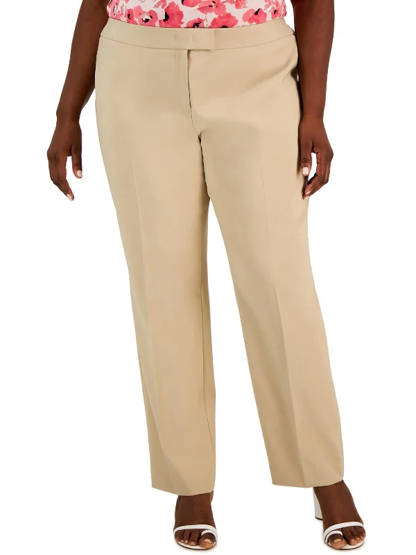 Women's Workout Clothing Plus Womens High Rise Khaki Straight Leg Pants