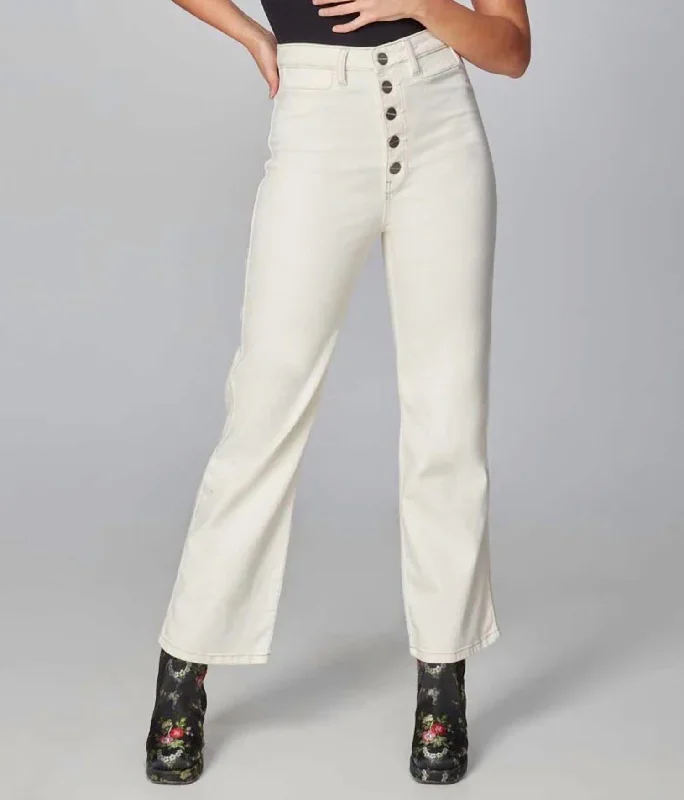 Women Clothes High Rise Loose Jeans In Ivory