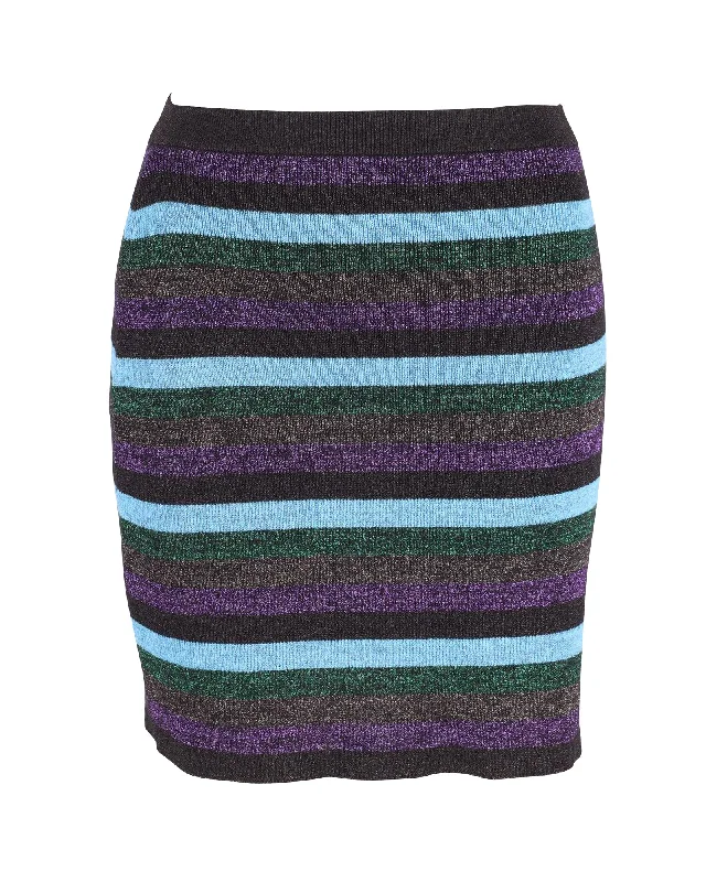 Women's Comfortable Lounge Attire Miu Miu Glitter Knit Mini Skirt in Multicolor Viscose