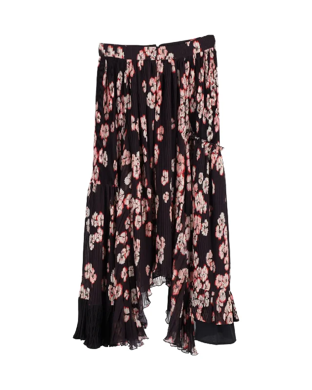 Women's Holiday Attire Isabel Marant Wilney Pleated Skirt In Floral-Print  Polyester