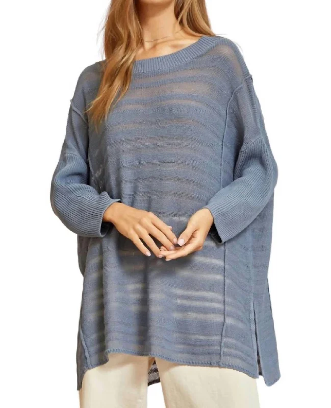 Affordable Online Boutiques It's Worth It Tunic Sweater In Blue