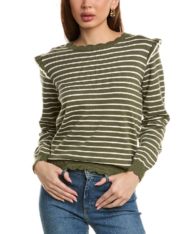 Classic Women's Clothing Styles ANNA KAY Striped Cashmere-Blend