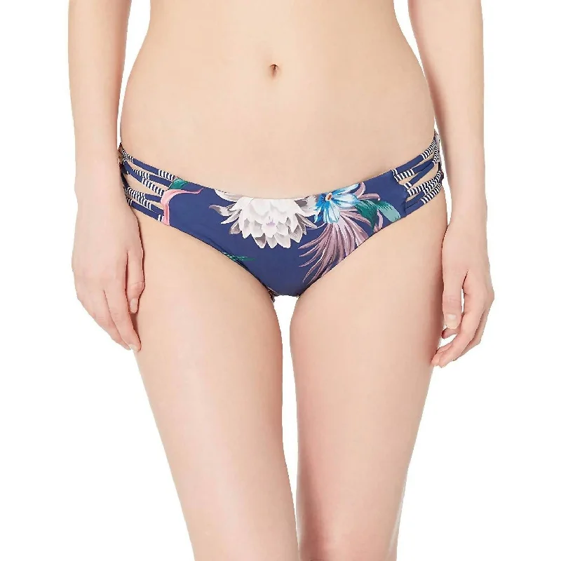 New Arrival Discounts Strappy Bikini Bottom In Off Tropic Navy