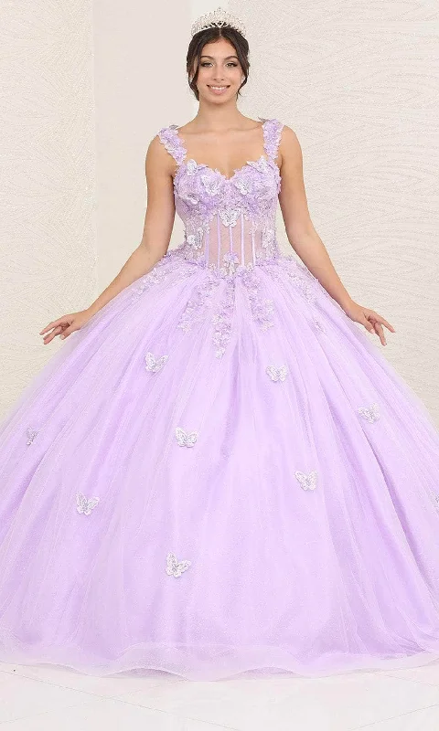 Trendy Casual Outfits May Queen LK242 - Butterfly Applique Ballgown