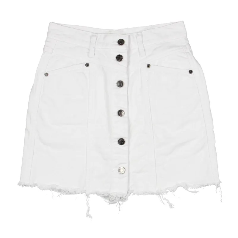 Women's Seasonal Wardrobe Clothing Womens Raw Hem Button Fly Denim Skirt