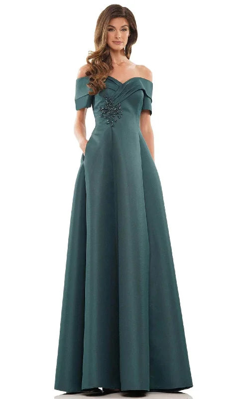 Women's Clothing And Garments Sets Marsoni by Colors MV1176 - Off the Shoulder A-Line Formal Gown