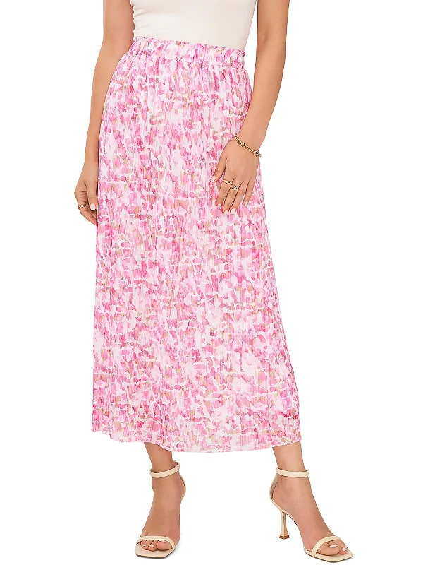 Fashionable Women's Wardrobe Womens Floral Dressy Pleated Skirt