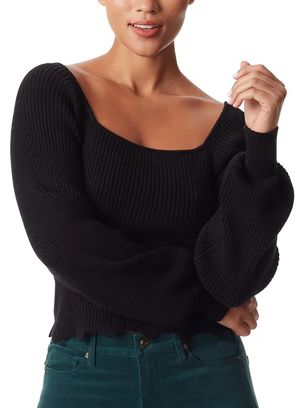 Women's Functional Outdoor Garments Alexi Womens Ribbed Knit Square Neck Pullover Sweater