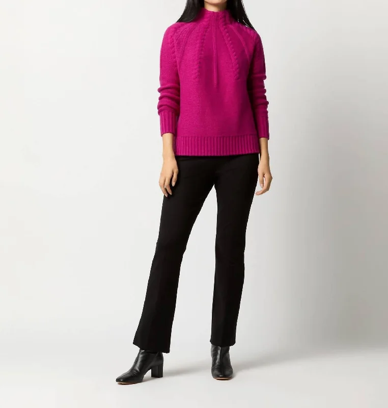 Women's Evening Wear Elsey Funnel Neck Sweater In Magenta