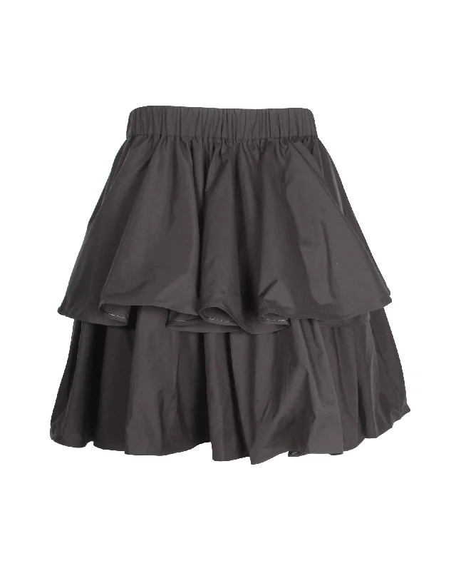 Women's Fashion Clothing Jason Wu Tiered Skirt in Black Cotton