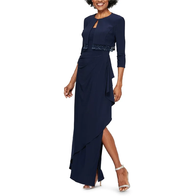 Women's Workout Garments Alex Evenings Womens 2-Piece Gown Dress, Blue, 10