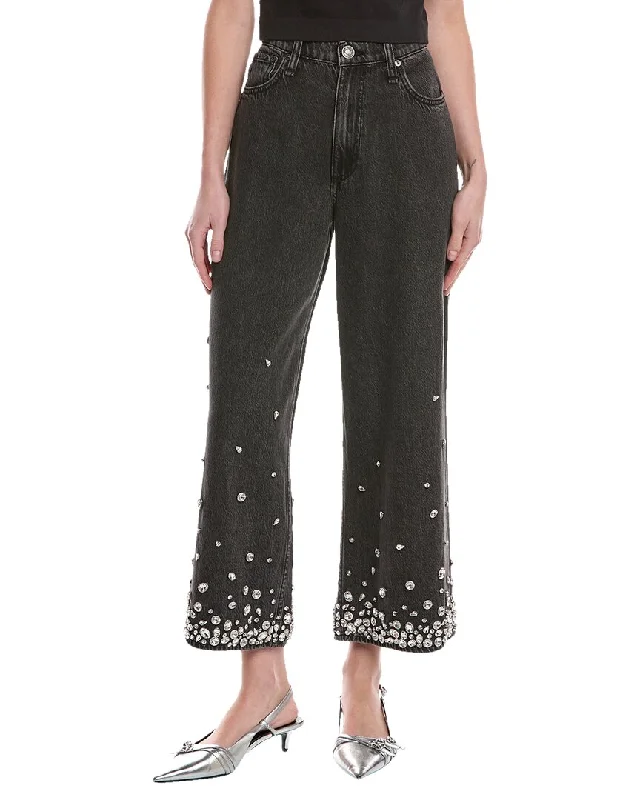 Weekend Sale rag & bone Andi Black High-Rise Ankle Wide Jean