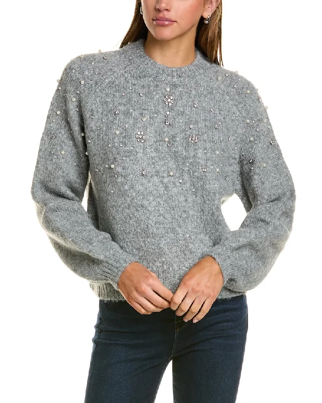 Chic Women's Outfit Lea & Viola Embellished Camel-Blend Sweater