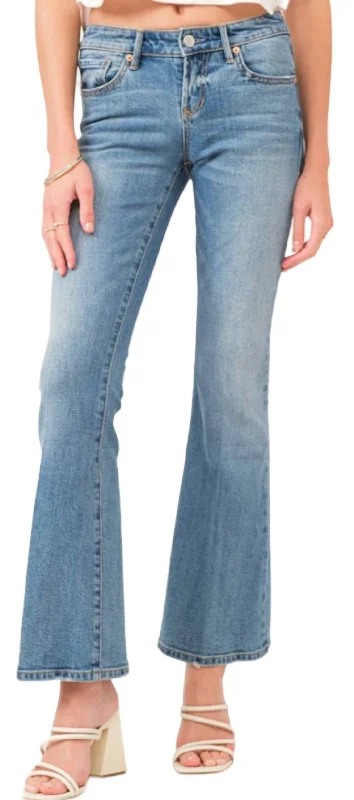 Vintage-Inspired Women's Clothes Rosie Mid Rise Flare Jeans In Collister