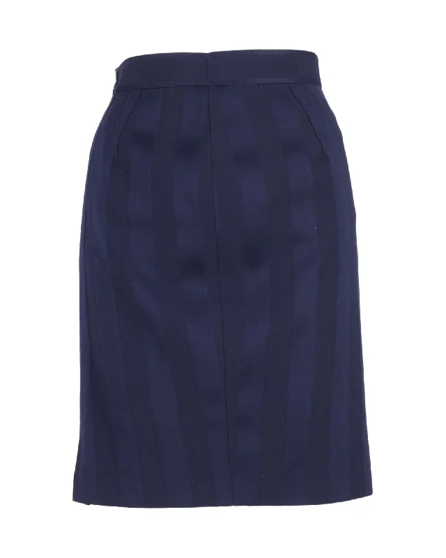 Women's Comfy Attire For Lounging Thierry Mugler Stripe Skirt in Blue Wool