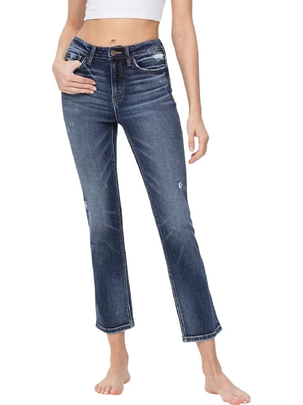 Women's High-Fashion Clothes Benefactor Slim Straight Jeans In Blue