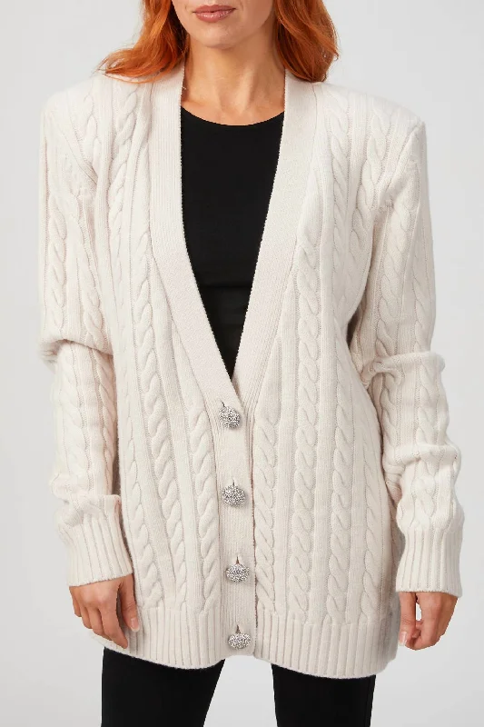 Casual Outfit For Women Parmida Cashmere Knit Cardigan In Light Khaki