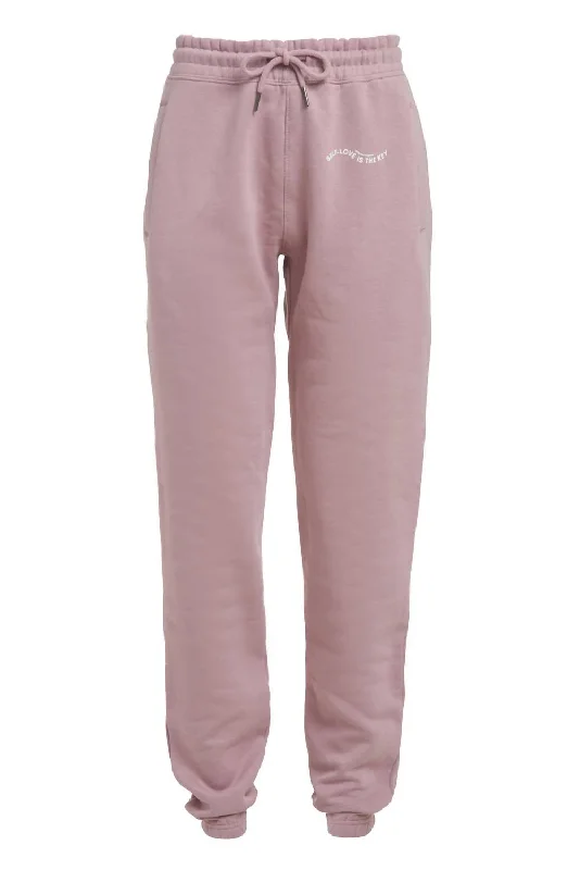 Online Clothing Boutiques Women's Organic Cotton Jogger Pants In Mauve