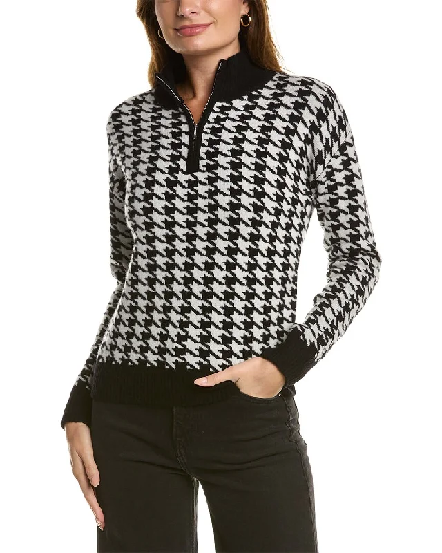 Women's Formal Event Outfit Kier+J Houndstooth Wool & Cashmere-Blend Sweater