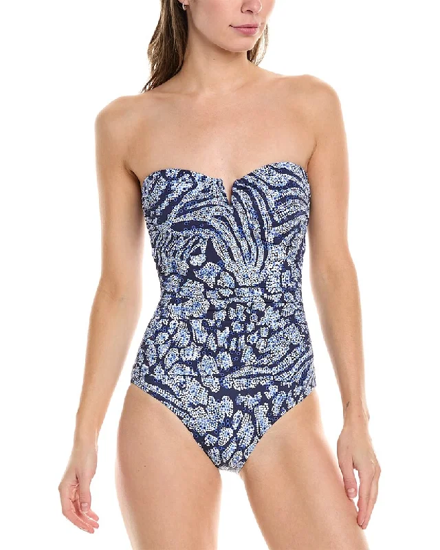 Women's Clothing Sale Tommy Bahama Playa Brava V-Front Bandeau One-Piece