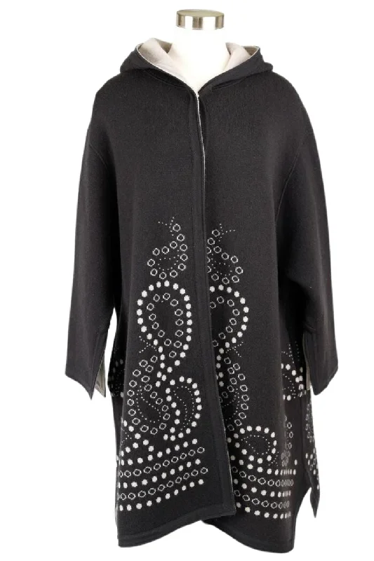 Women's Fashionable Clothing Sets Long Cashmere Paisley Print Dress Coat