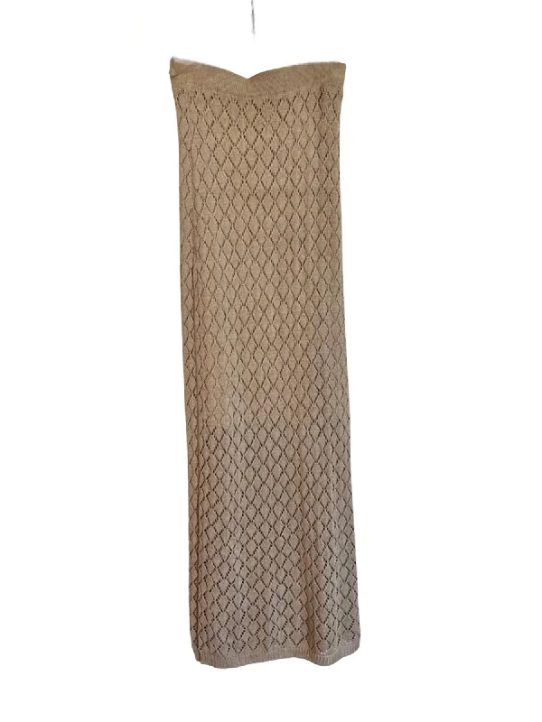 Sustainable Women's Clothing Diamond Patterned Maxi Skirt In Gold