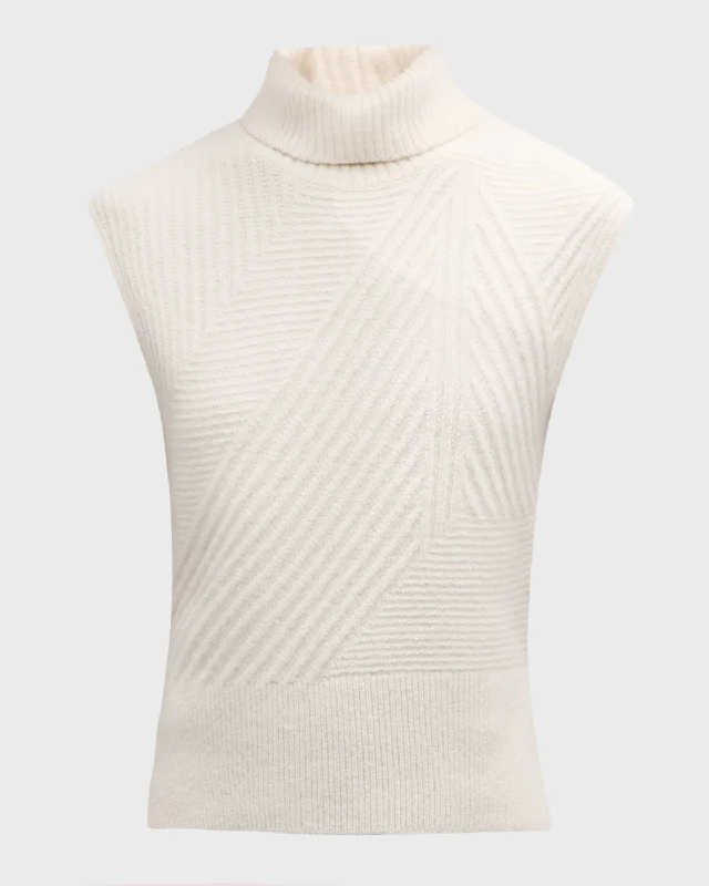 Fashion-Forward Women's Clothing Aaron Alpaca Knit Sleeveless Turtleneck Sweater